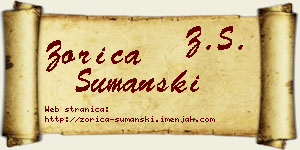 Zorica Šumanski vizit kartica